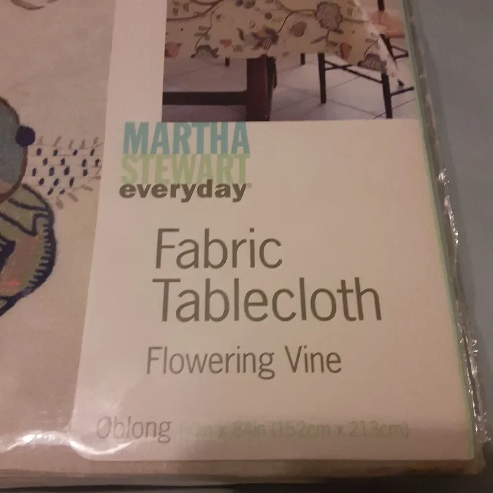 Vintage Martha Stewart Everyday Flowering Vine Tablecloth Oblong 60x84